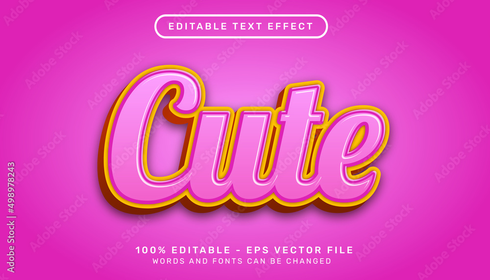 cute 3d text effect and editable text effect