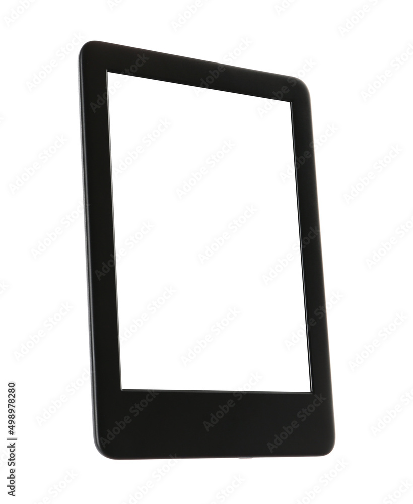 Modern e-book reader with blank screen isolated on white Modern e-book reader with blank screen isolated on white