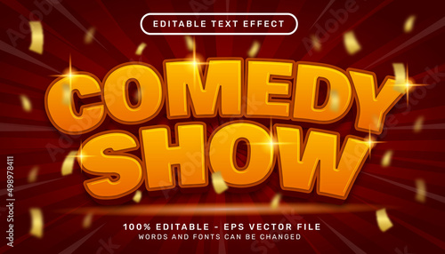 comedy show 3d text effect and editable text effect