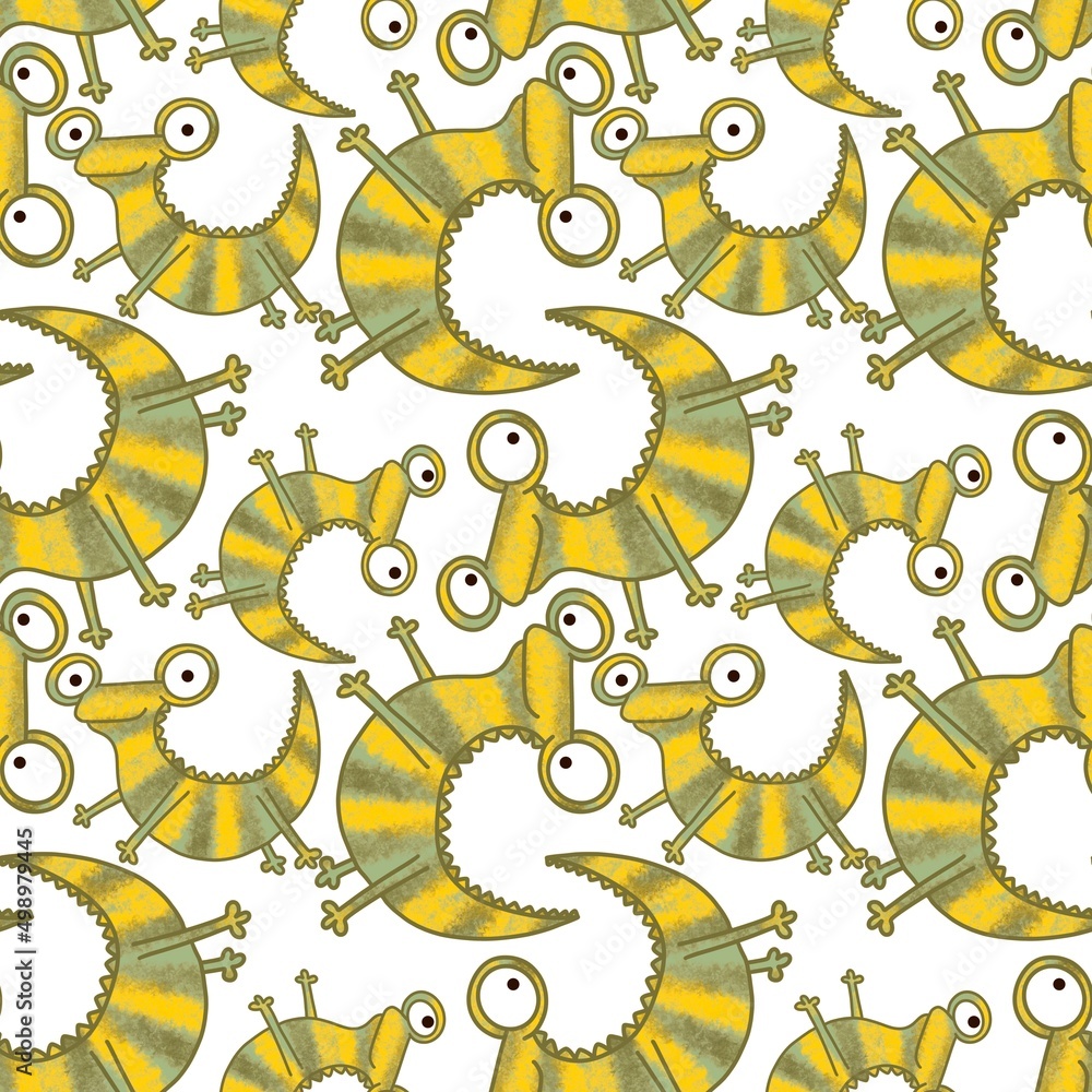 Animals seamless lizard pattern for fabrics and textiles and packaging and gifts and cards and linens and kids 