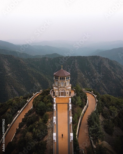 Beautiful Aerial Nature Throni Church Monastery Mountains Forest Photography Cyprus