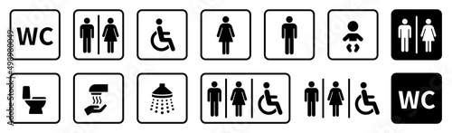 Print op canvas WC icons set