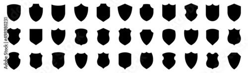 Shield icons collection. Protect shield set. Set of shields. Protection. Different shields.