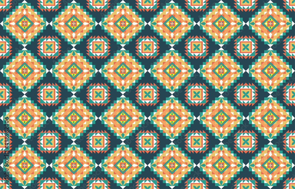 Geometric ethnic pattern embroidery design for background