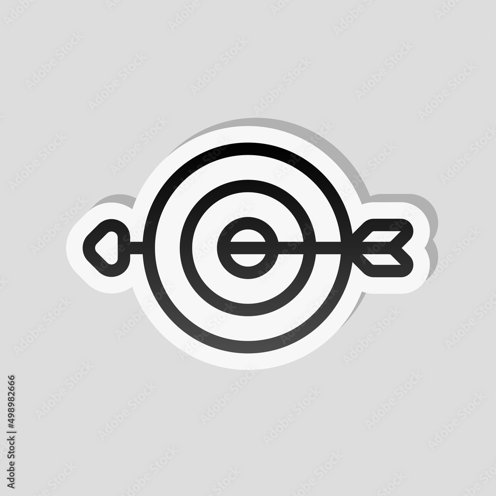 Fotografie Target with arrow, focus on the objective, dart game, simple icon