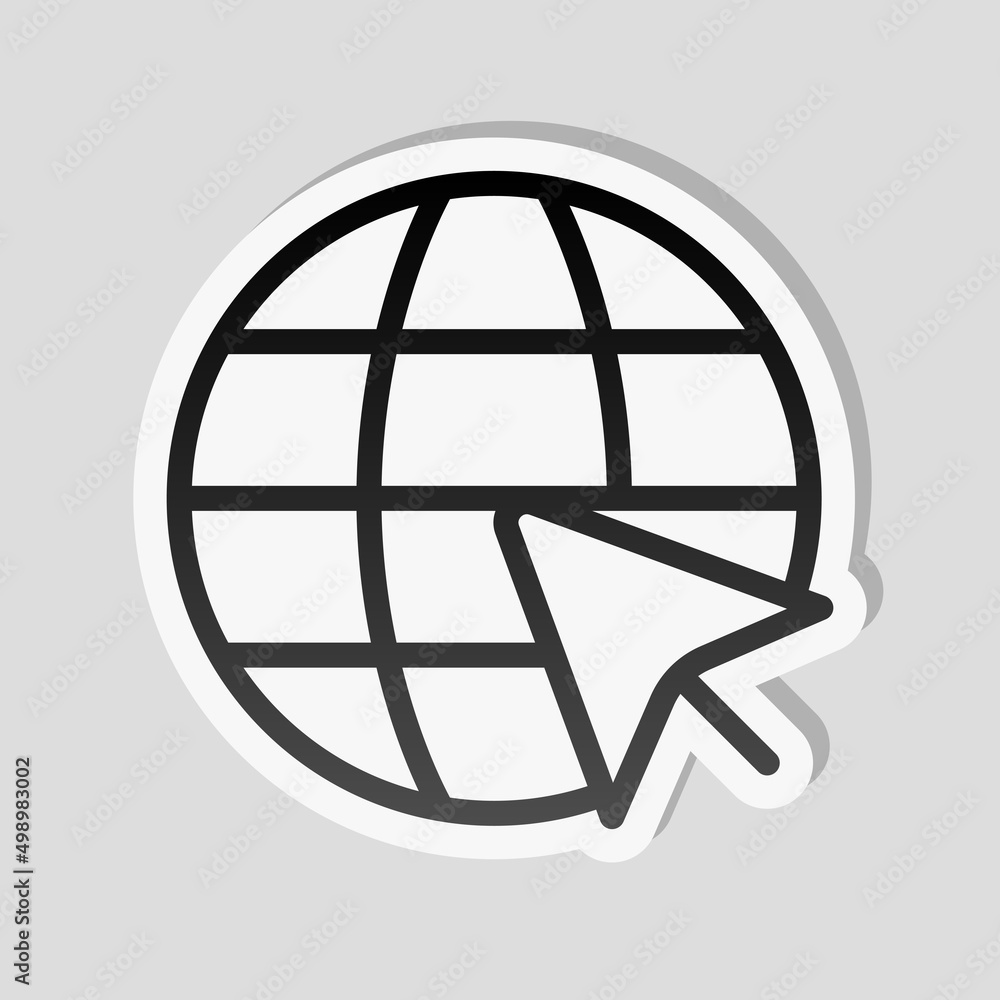 Fotografie Website in internet, globe with arrow, online world, web icon
