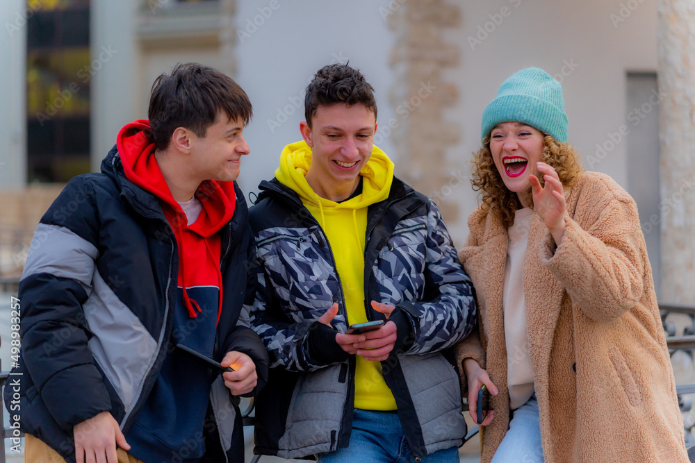 Laughing together outside Laughing together outside