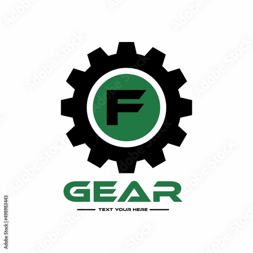 Letter F gear vector template logo. This Design is suitable for technology, industrial or automotive