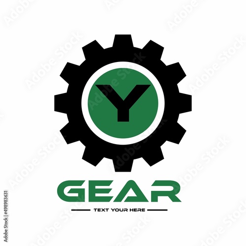 Letter Y gear vector template logo. This Design is suitable for technology, industrial or automotive. Gradient.