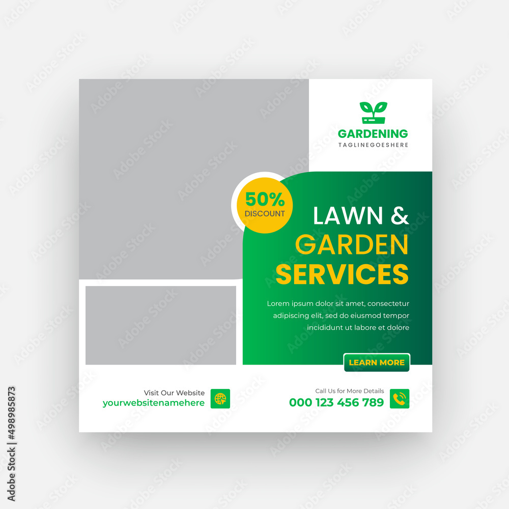 Lawn Garden Care Social Media Post Or Instagram Social Media Post Square Web  Banner And Square Flyer Template Desin