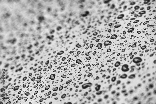 Water-drops on shiny surface closeup photo