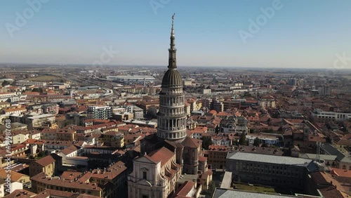 Amazing Aerial View of Novara Italy, Sunny Day of spring 2022	 photo