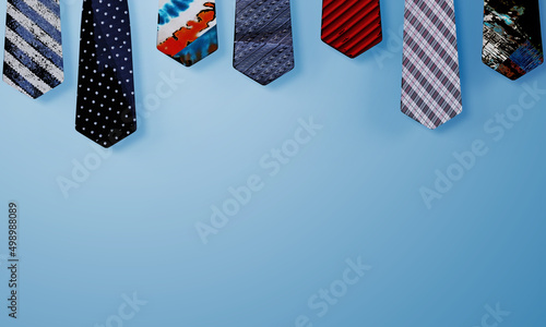 Father's day 3d rendering with ties line