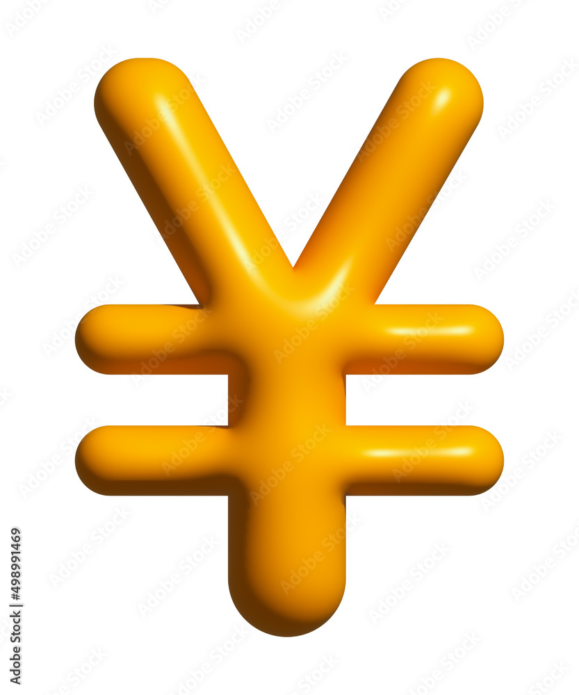 Obraz premium Yen Currency 3D symbol, Money CNY sign
