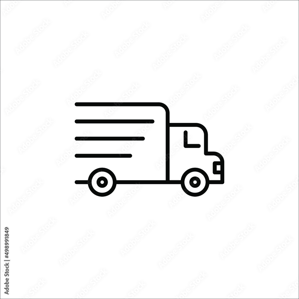 Fast shipping delivery truck flat vector icon for apps and websites on white backgroud Fast shipping delivery truck flat vector icon for apps and websites on white backgroud
