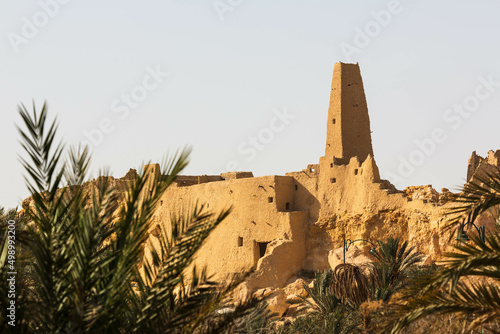 SIWA, EGYPT - January 2022: Oracle temple or Amun Revelation Temple at Siwa oasis, temple where Alexander the Great was predicted to conquer the whole world, Egypt