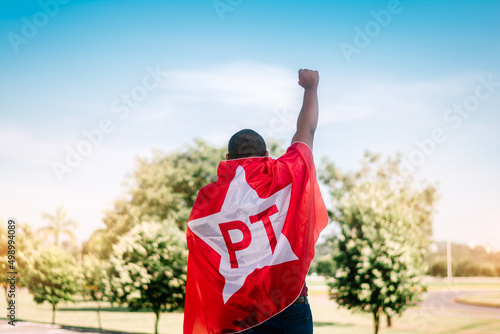 Bandeira petista pt Brasil photo