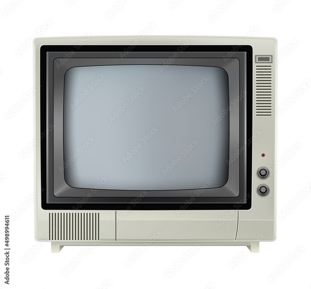 Vector retro television mock up isolated on white