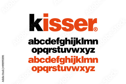 Heavy style alphabet with black and orange letters for chocolate brands. Vector typography illustration