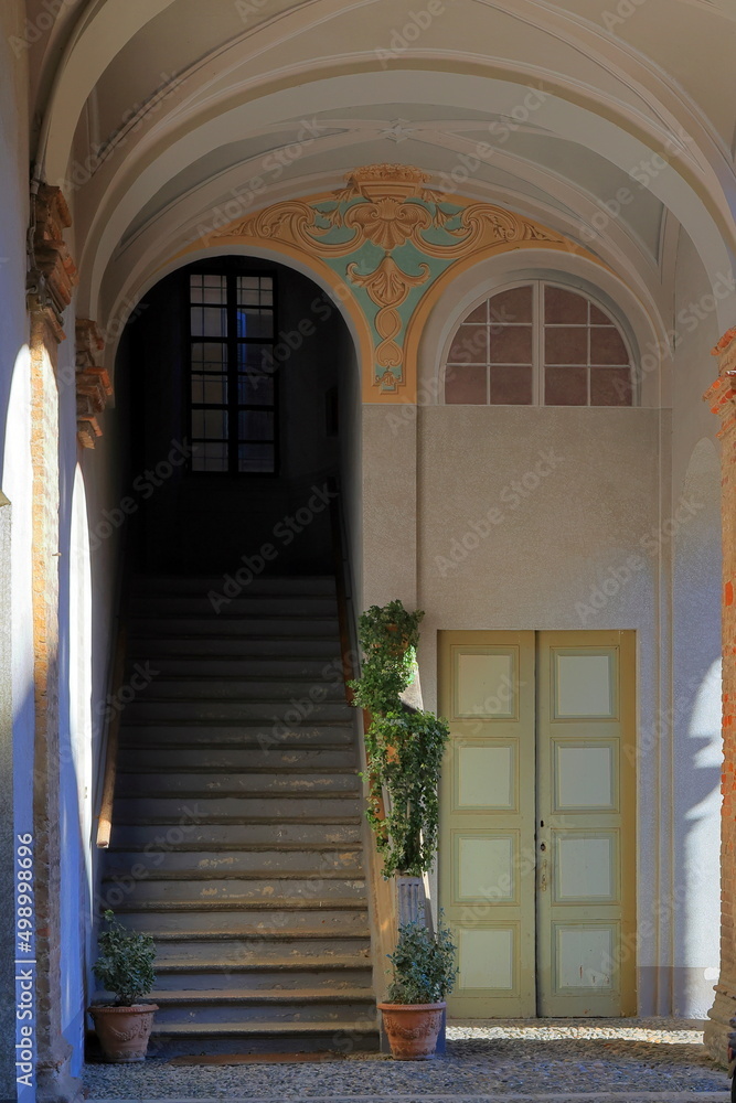 vecchio palazzo di casale monferrato, historical building of casale monferrato, italy 
