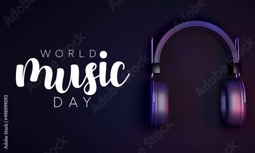 World Music day is observed every year in June. it is the art of arranging sounds in time to produce a composition through the elements of melody, harmony, rhythm, and timbre. 3D Rendering