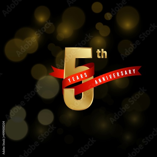 5th Anniversary logotype. Anniversary celebration template design for booklet, leaflet, magazine, brochure poster, banner, web, invitation or greeting card. Vector illustrations.