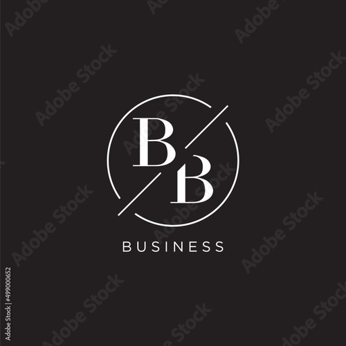 Letter BB logo with simple circle line. Creative look monogram logo design