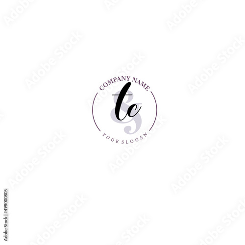TC Initial letter handwriting and signature logo. Beauty vector initial logo .Fashion  boutique  floral and botanical