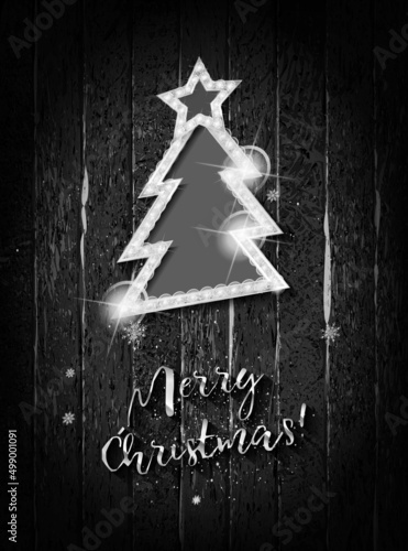 Christmas black and white card