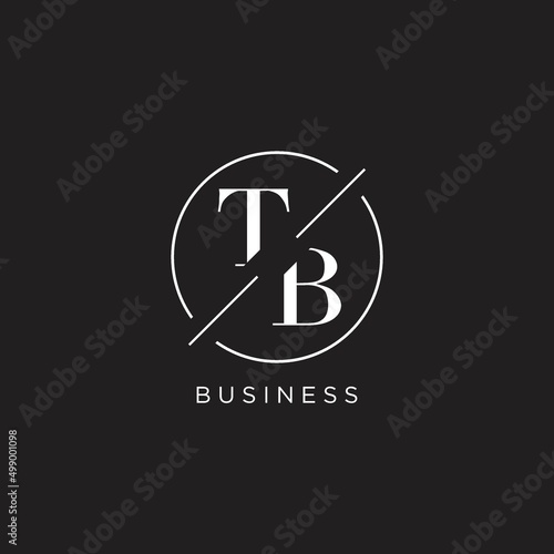 Letter TB logo with simple circle line. Creative look monogram logo design
