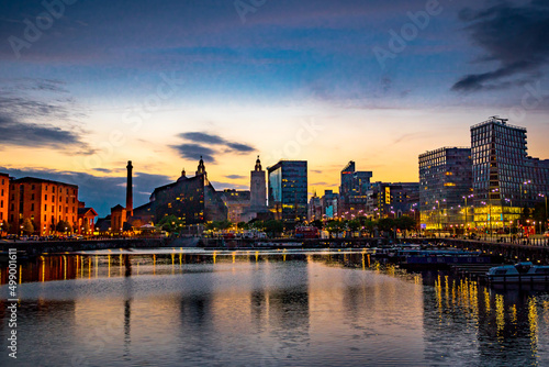 Liverpool Hafen im Sonnenuntergang