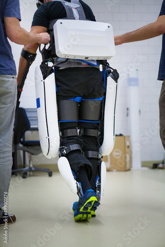 Quadro su tela Exoskeleton for the rehabilitation and training of a paraplegic.