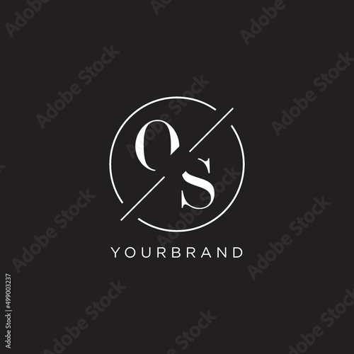 Letter OS logo with simple circle line. Creative look monogram logo design