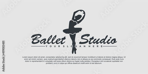 Dancer ballet studio logo design with creative woman style Premium Vector Part 4