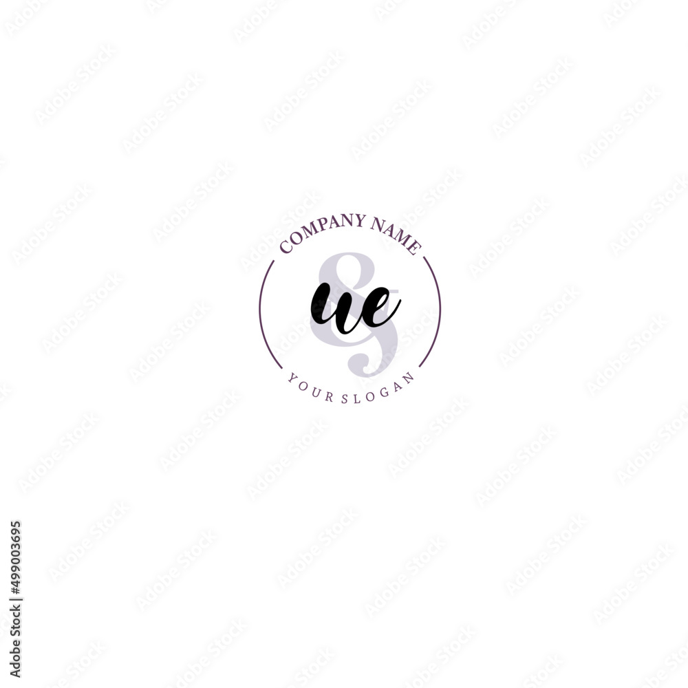 UE Initial letter handwriting and signature logo. Beauty vector initial logo .Fashion boutique floral and botanical UE Initial letter handwriting and signature logo. Beauty vector initial logo .Fashion boutique floral and botanical