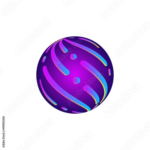 Sphere Logo Lingkaran desain abstrak Teknologi Komunikasi global vektor template gaya linier. photo