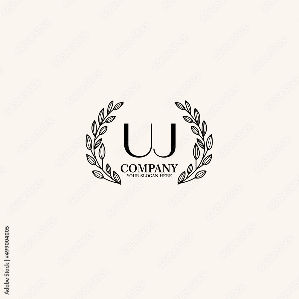 Obraz premium UJ Beauty vector initial logo art handwriting logo of initial signature, wedding, fashion, jewelry, boutique, floral