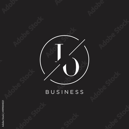 Letter IO logo with simple circle line. Creative look monogram logo design