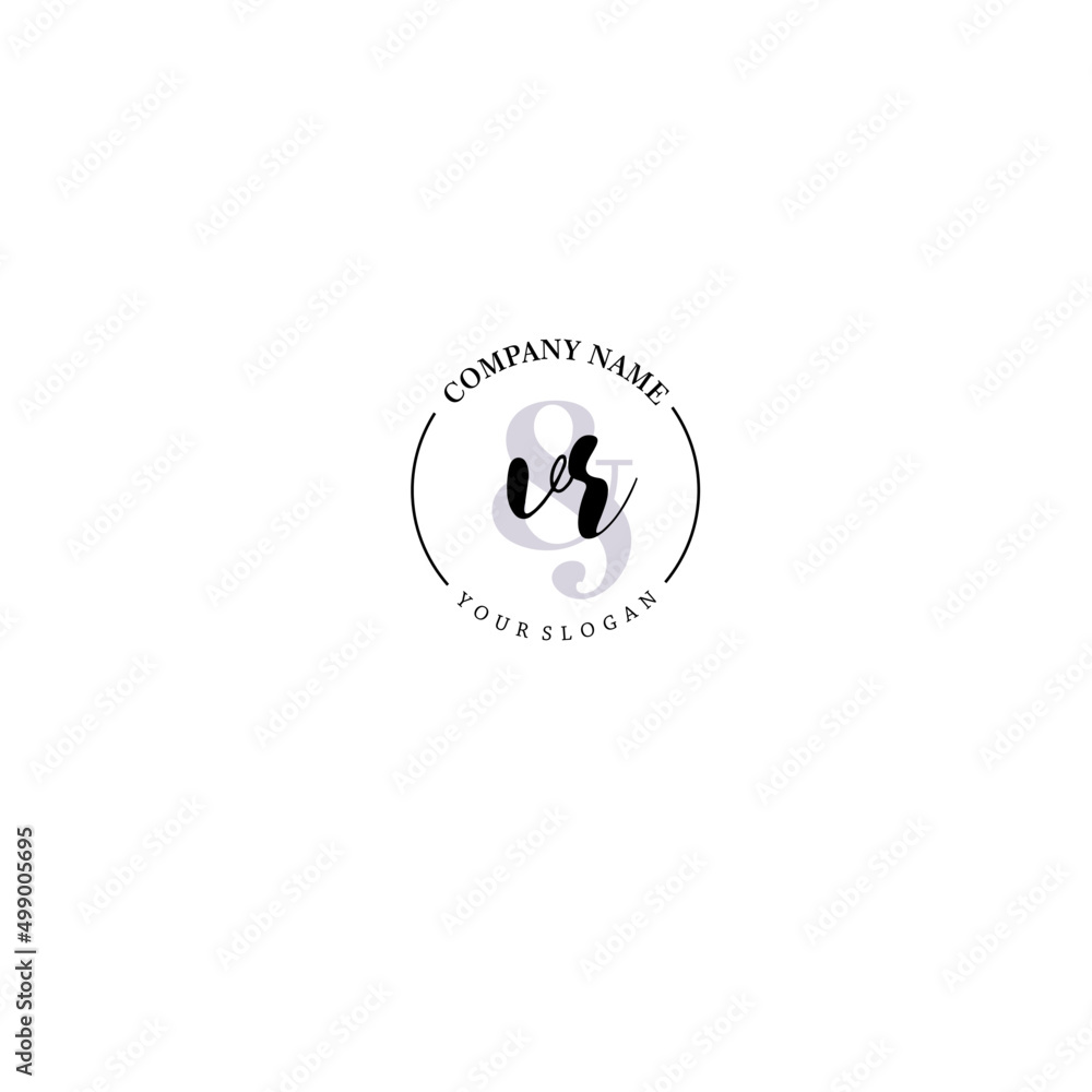 VR Initial letter handwriting and signature logo. Beauty vector initial logo .Fashion boutique floral and botanical VR Initial letter handwriting and signature logo. Beauty vector initial logo .Fashion boutique floral and botanical