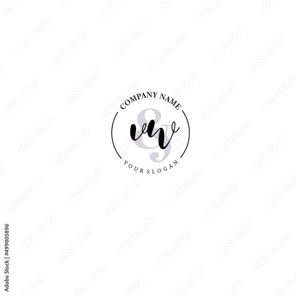 VW Initial letter handwriting and signature logo. Beauty vector initial logo .Fashion  boutique  floral and botanical
