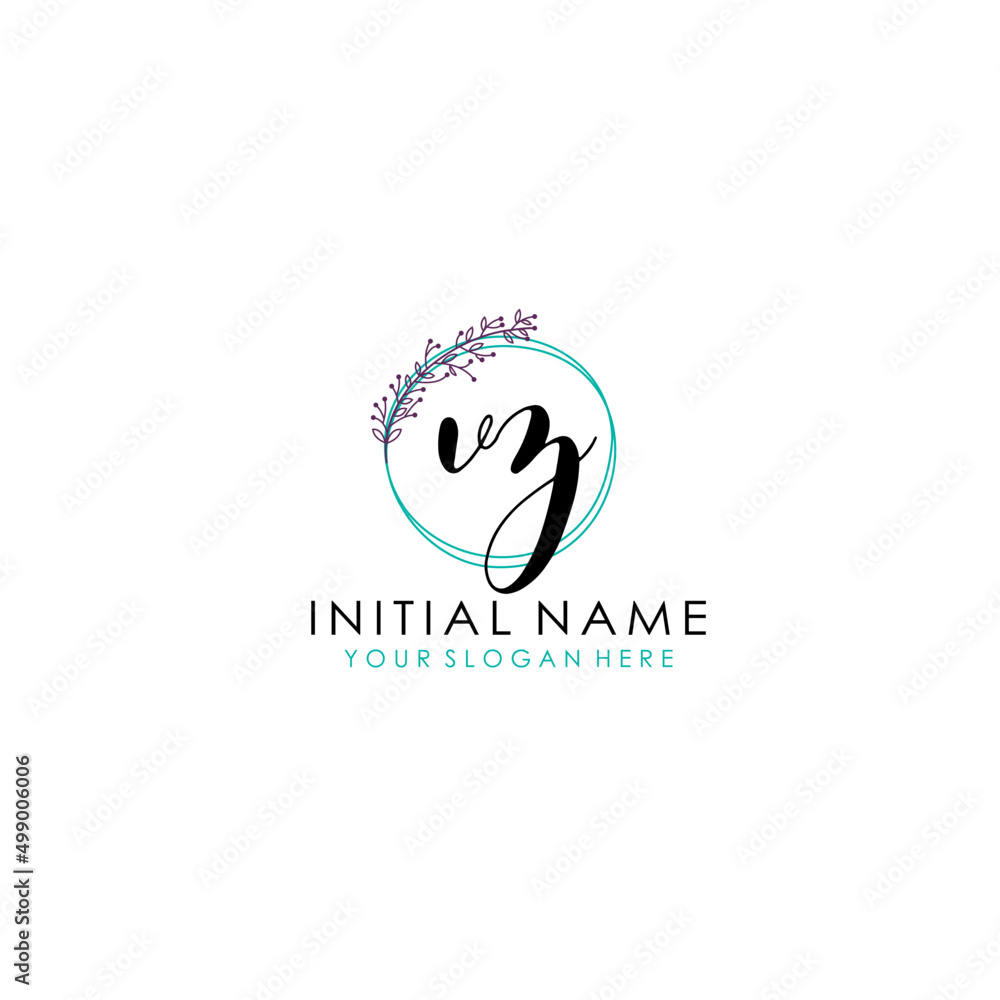 VZ Initial letter handwriting and signature logo. Beauty vector initial logo .Fashion boutique floral and botanical VZ Initial letter handwriting and signature logo. Beauty vector initial logo .Fashion boutique floral and botanical