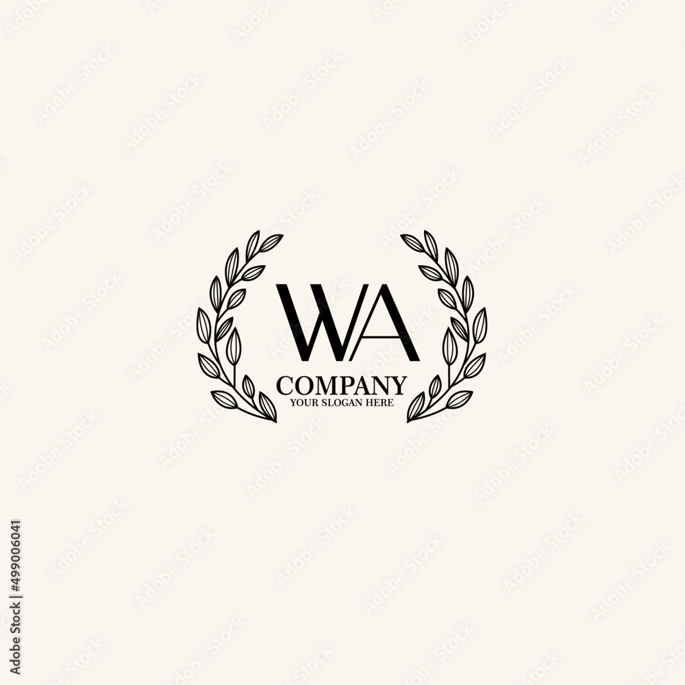 WA Beauty vector initial logo art handwriting logo of initial signature, wedding, fashion, jewelry, boutique, floral WA Beauty vector initial logo art handwriting logo of initial signature, wedding, fashion, jewelry, boutique, floral