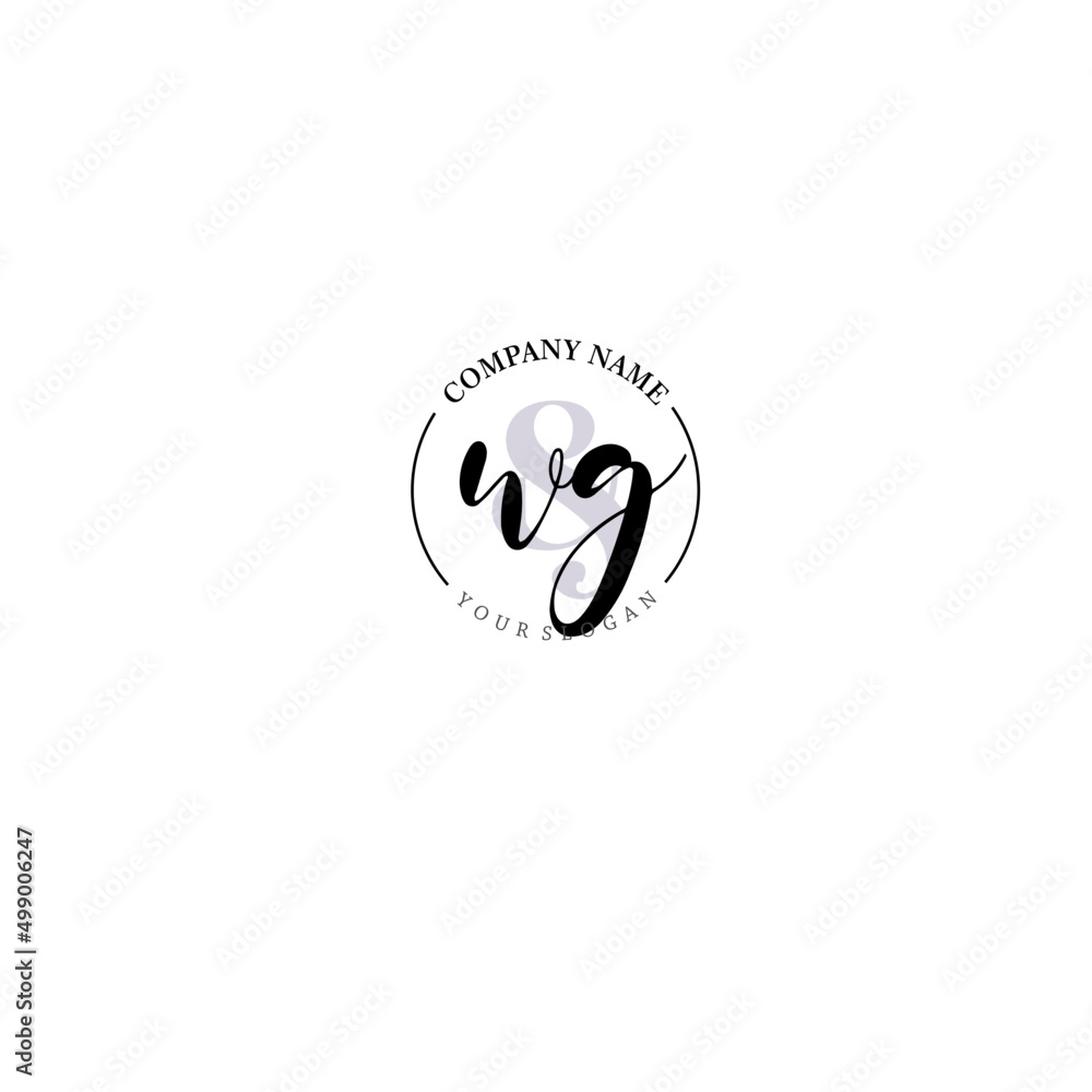 WG Initial letter handwriting and signature logo. Beauty vector initial logo .Fashion boutique floral and botanical WG Initial letter handwriting and signature logo. Beauty vector initial logo .Fashion boutique floral and botanical