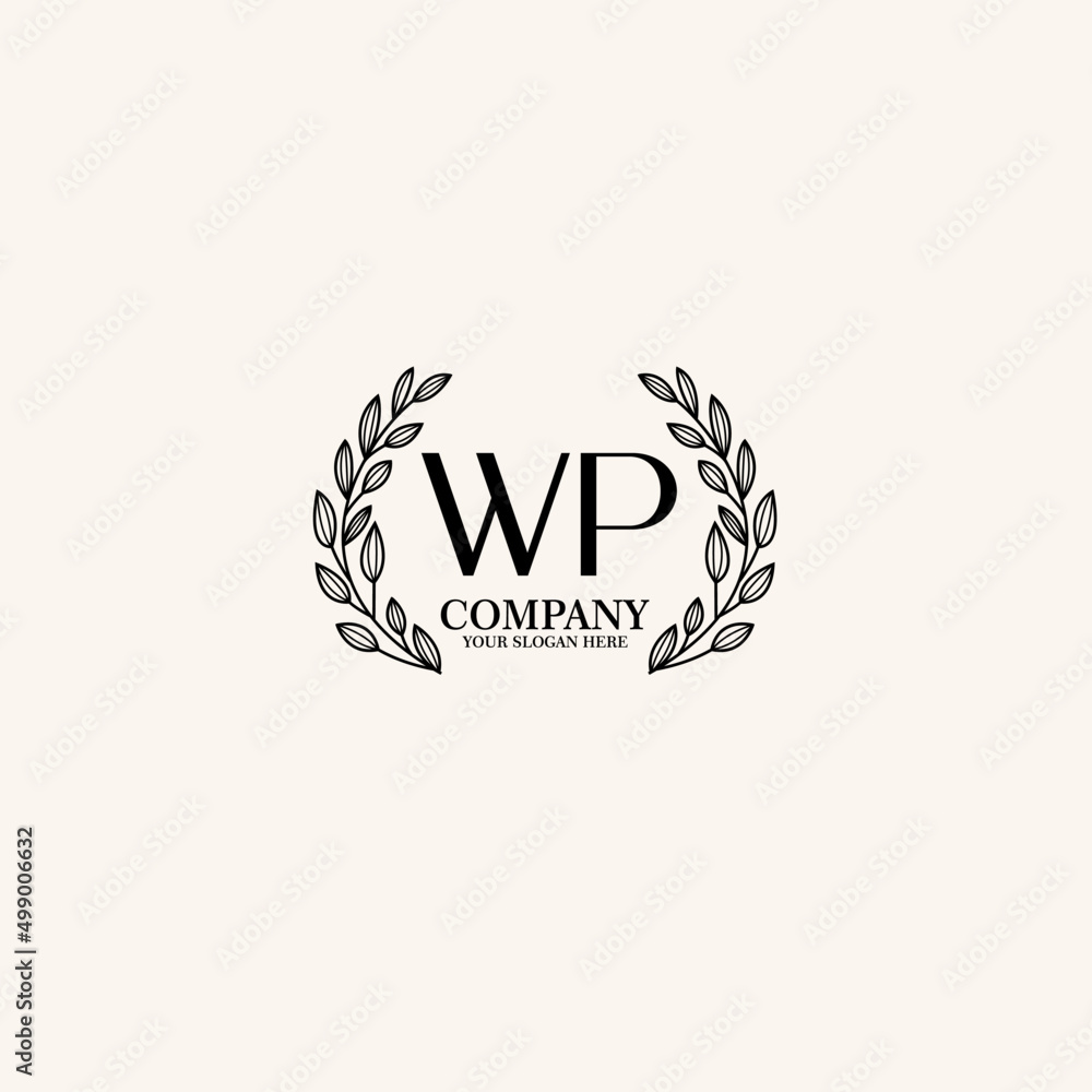 WP Beauty vector initial logo art handwriting logo of initial signature, wedding, fashion, jewelry, boutique, floral WP Beauty vector initial logo art handwriting logo of initial signature, wedding, fashion, jewelry, boutique, floral