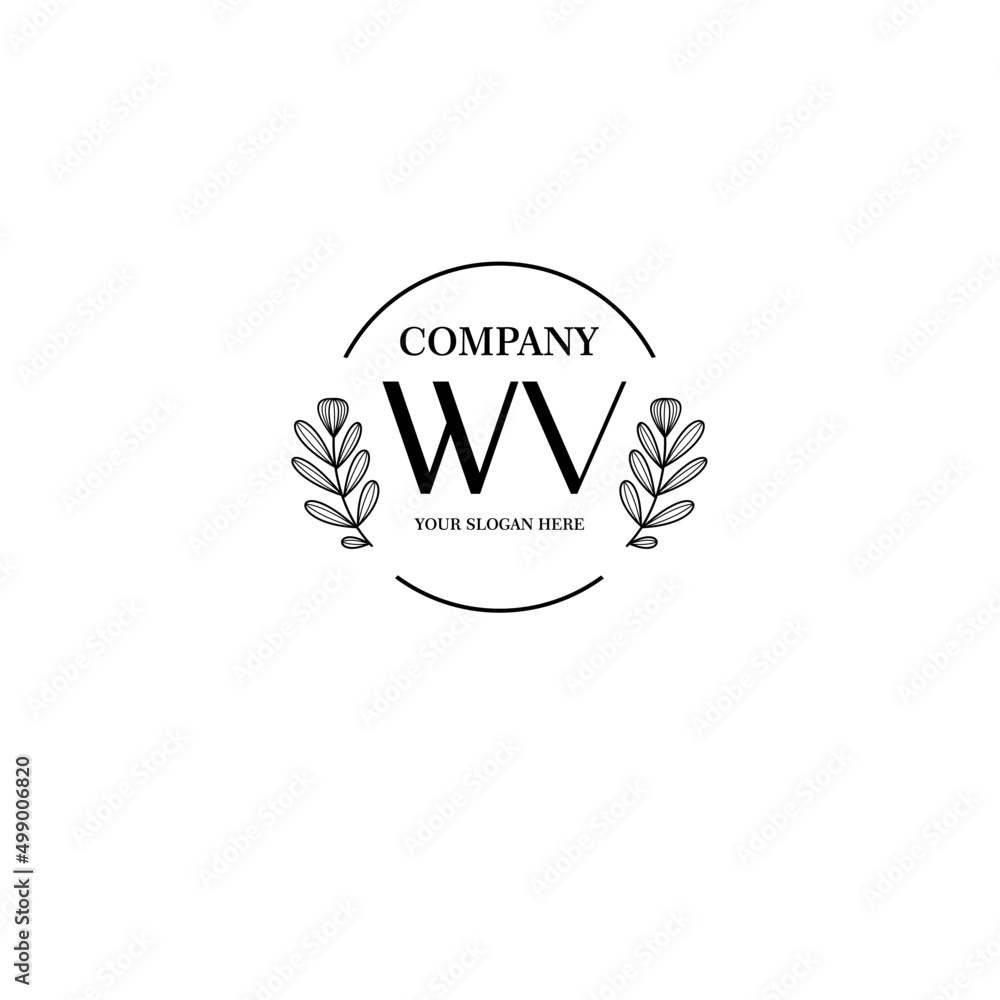 WV Beauty vector initial logo art handwriting logo of initial signature, wedding, fashion, jewelry, boutique, floral WV Beauty vector initial logo art handwriting logo of initial signature, wedding, fashion, jewelry, boutique, floral