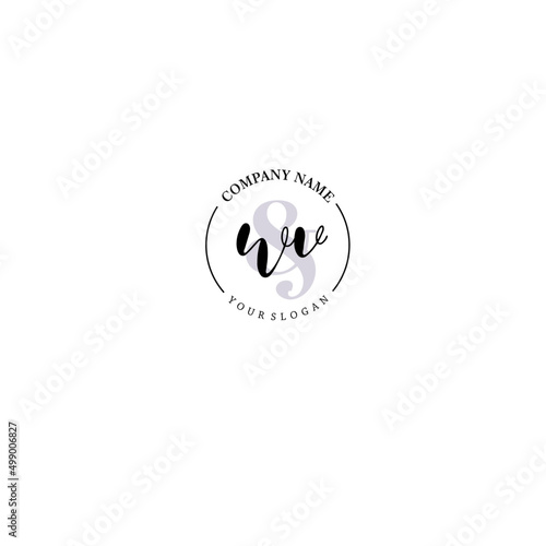 WV Initial letter handwriting and signature logo. Beauty vector initial logo .Fashion boutique floral and botanical