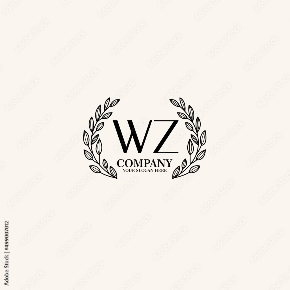 WZ Beauty vector initial logo art handwriting logo of initial signature, wedding, fashion, jewelry, boutique, floral WZ Beauty vector initial logo art handwriting logo of initial signature, wedding, fashion, jewelry, boutique, floral