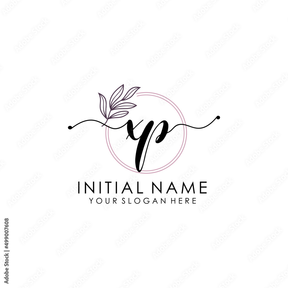 XP Luxury initial handwriting logo with flower template, logo for beauty, fashion, wedding, photography XP Luxury initial handwriting logo with flower template, logo for beauty, fashion, wedding, photography