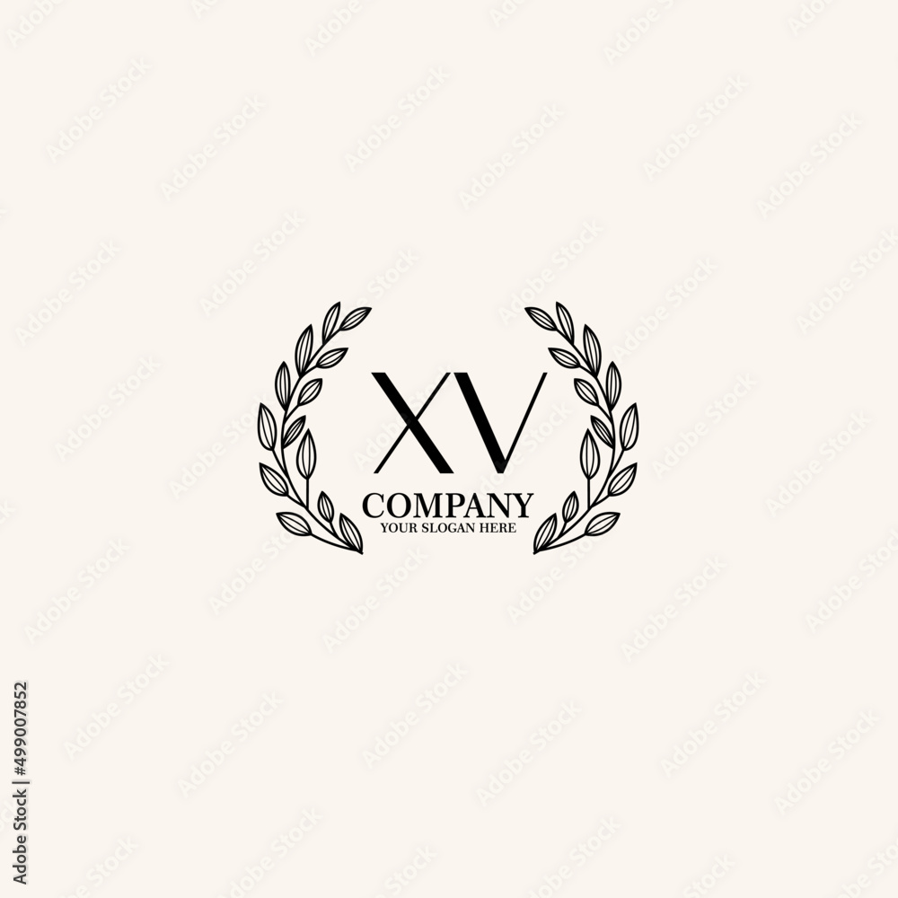 XV Beauty vector initial logo art handwriting logo of initial signature, wedding, fashion, jewelry, boutique, floral XV Beauty vector initial logo art handwriting logo of initial signature, wedding, fashion, jewelry, boutique, floral