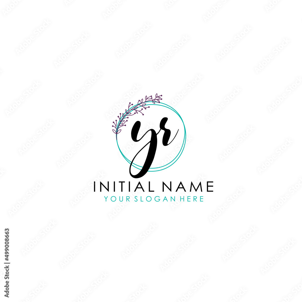 YR Beauty vector initial logo art handwriting logo of initial signature, wedding, fashion, jewelry, boutique, floral YR Beauty vector initial logo art handwriting logo of initial signature, wedding, fashion, jewelry, boutique, floral